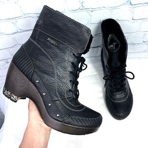 Like NEW |•JAMBU•| Netherlands Black Leather Fur Lined Boots